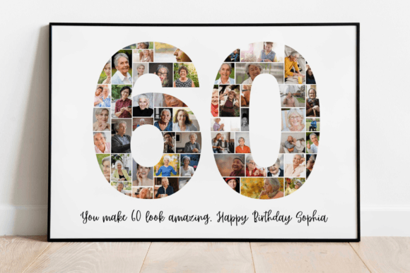 60th Birthday Photo Collage Template: A Thoughtful Way to Celebrate Six Decades