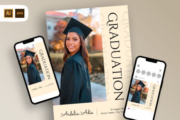 Beige Photo Graduation Party Invite