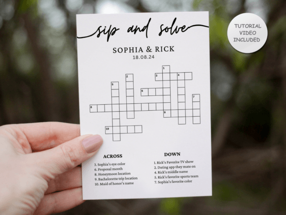 Custom Crossword Puzzle Wedding Template: A Fun and Personalized Way to Celebrate Your Love Story
