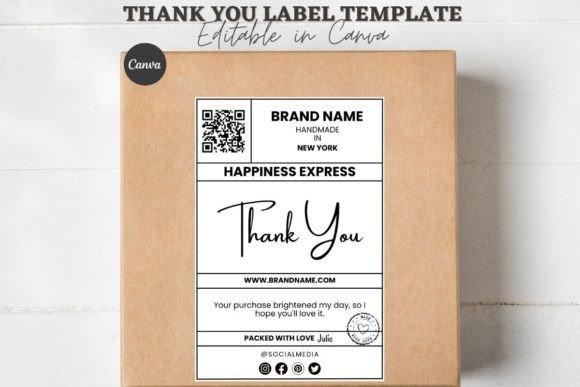 Editable Shipping Packaging Canva Label