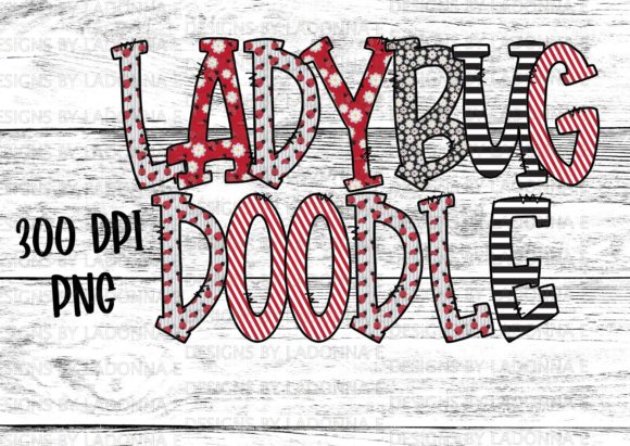Lady Bug Doodle Letters for Creative Projects