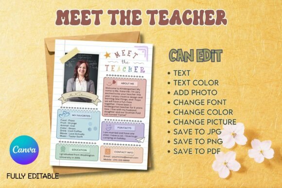 Meet the Teacher - B04 - Canva Template: A Vibrant Way to Welcome Students and Parents