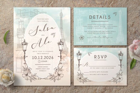 Paris Wedding Invitation Set: A Timeless Elegance for Your Special Day