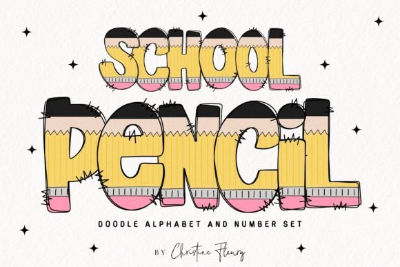 Pencil Doodle Alphabet School PNG: A Versatile Design Asset for Creative Projects