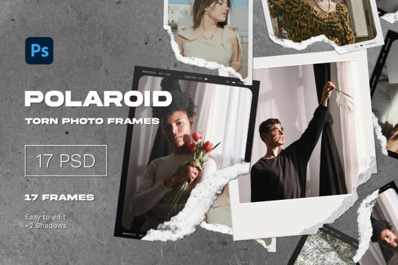 Polaroid Torn Photo Frames Collection
