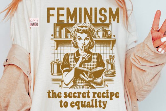 Retro Feminist Equality PNG 1940s Wife: A Modern Take on Historical Empowerment