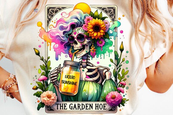 The Garden Hoe Tarot Card PNG Skeleton: A Bold Addition to Your Summer Projects