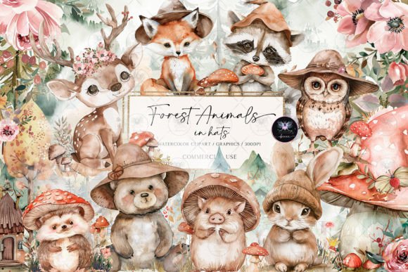 Woodland Animals Clipart Watercolor: A Versatile Resource for Creative Projects